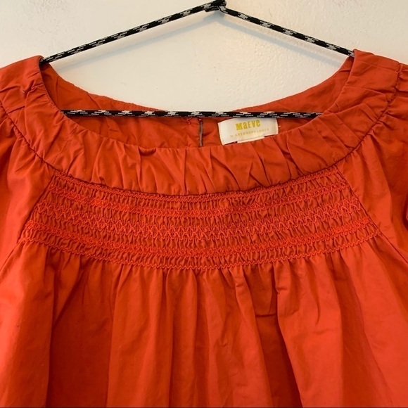 Anthropologie Maeve Jessie Coral Smocked Top - Picture 3 of 7